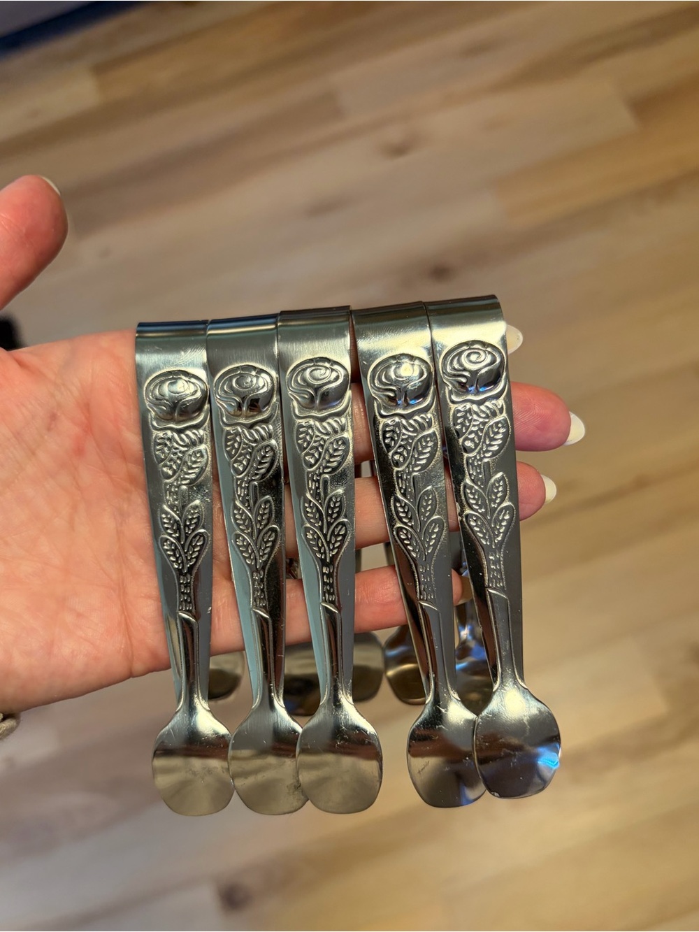 Rose pattern, sugar, tongs (Set of 5)
